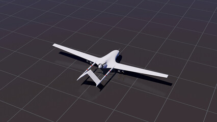 UAV Drone 'unmanned aerial vehicle' Turkey's UAV 3D illustration