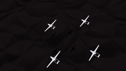 UAV Drone 'unmanned aerial vehicle' Turkey's UAV 3D illustration