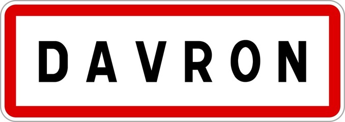 Panneau entrée ville agglomération Davron / Town entrance sign Davron