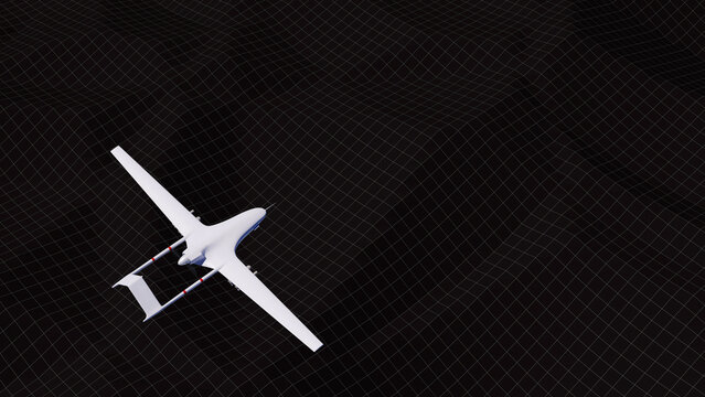 UAV Drone 'unmanned aerial vehicle' Turkey's UAV 3D illustration