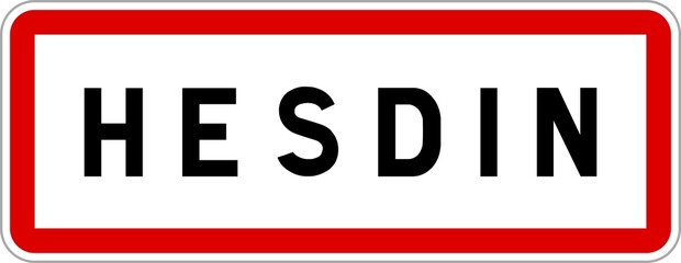 Panneau entrée ville agglomération Hesdin / Town entrance sign Hesdin