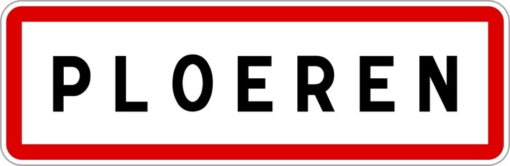 Panneau entrée ville agglomération Ploeren / Town entrance sign Ploeren
