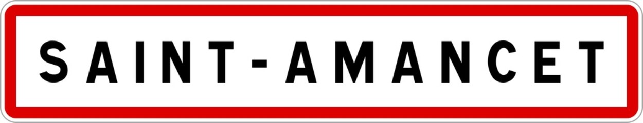 Panneau entrée ville agglomération Saint-Amancet / Town entrance sign Saint-Amancet