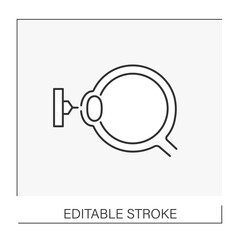  Research line icon. Eye testing. Sensitivity.Ophthalmology concept. Isolated vector illustration. Editable stroke