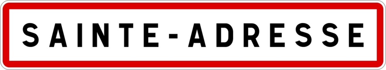 Panneau entr&eacute;e ville agglom&eacute;ration Sainte-Adresse / Town entrance sign Sainte-Adresse