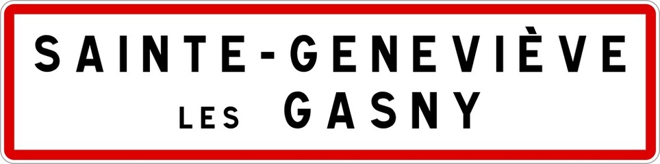 Panneau entrée ville agglomération Sainte-Geneviève-lès-Gasny / Town entrance sign Sainte-Geneviève-lès-Gasny