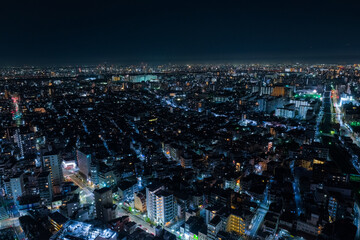 Fototapeta na wymiar 東京都墨田区 東京ソラマチスカイツリービューからの夜景、東側