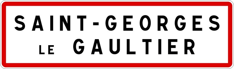 Panneau entrée ville agglomération Saint-Georges-le-Gaultier / Town entrance sign Saint-Georges-le-Gaultier