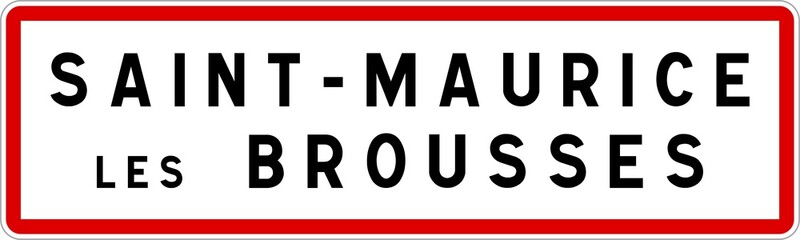 Panneau entrée ville agglomération Saint-Maurice-les-Brousses / Town entrance sign Saint-Maurice-les-Brousses