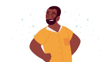 afro bearded man happy character