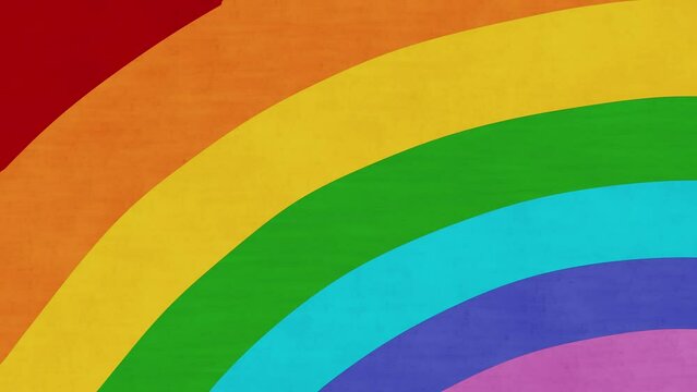 Looping frame by frame animation of a textured background or wipe transition of a rainbow isolated on white background
