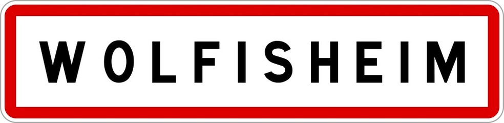 Panneau entrée ville agglomération Wolfisheim / Town entrance sign Wolfisheim