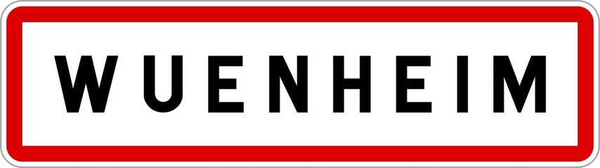 Panneau entrée ville agglomération Wuenheim / Town entrance sign Wuenheim