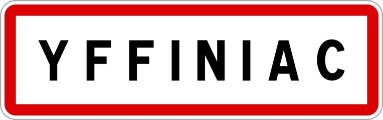 Panneau entrée ville agglomération Yffiniac / Town entrance sign Yffiniac