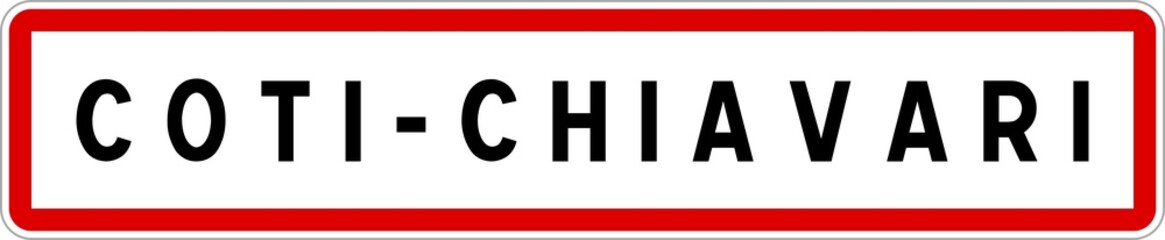 Panneau entrée ville agglomération Coti-Chiavari / Town entrance sign Coti-Chiavari