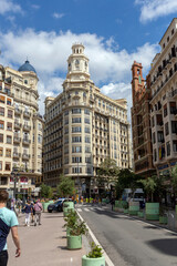 Fototapeta premium Plaza del Ayuntamiento city aquare in Valencia