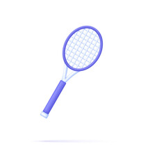 3D Tennis rackets isolated on white background. Sport concept. Can be used for many purposes.
