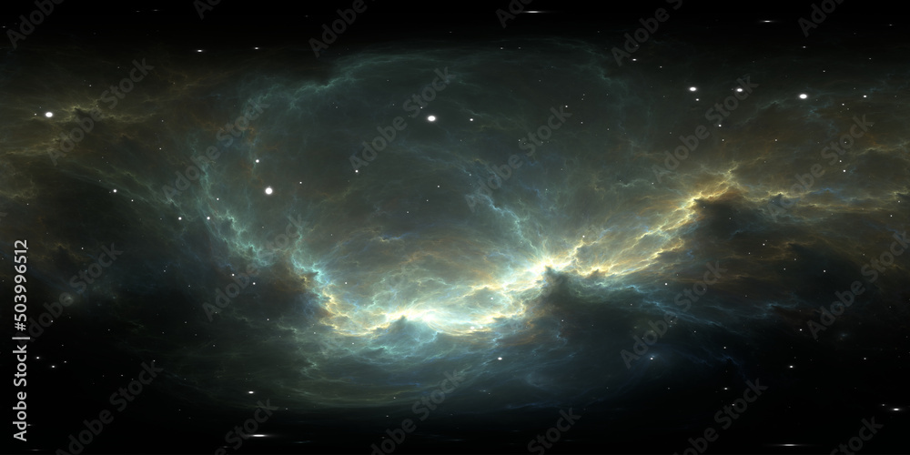 Wall mural space background with nebula and stars. environment 360 hdri map. equirectangular projection, spheri