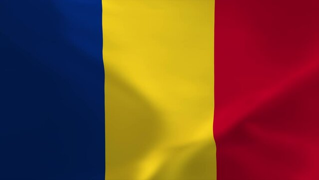 Romania Waving Flag Animation 4K Moving Wallpaper Background