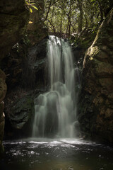 Obraz premium Twenty-two foot waterfall in northeast Tennessee mountains. 