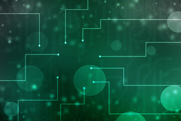 2d illustration Abstract futuristic electronic circuit technology background