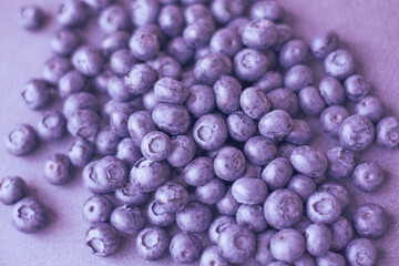 Blueberry background. Vegan and vegetarian concept. Ripe and juicy fresh hand-picked blueberries close up.