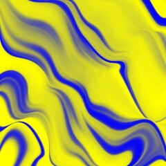 Wavy shapes, blue and yellow background
