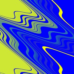 Blue yellow fluid shapes, background with labyrinth