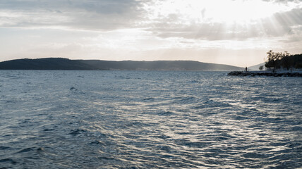 sunset over the river