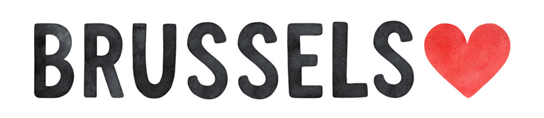 Watercolour lettering of 