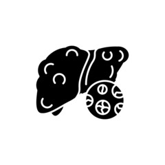 Cirrhosis fibrosis color line icon. Human diseases.