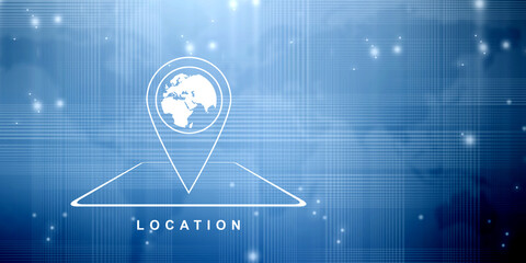 Fototapeta premium 2d rendering Red map pointer