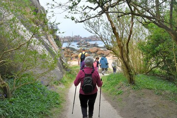 Hiking at Ploumanac'h in Brittany France