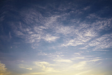 Sky landscape with clouds in pastel colors