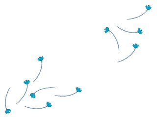 Watercolor background of blue flowers.