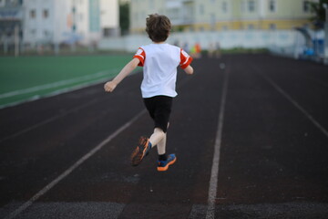 Fototapeta premium Sports concept. Preparation for the competition. Charging and warm-up.