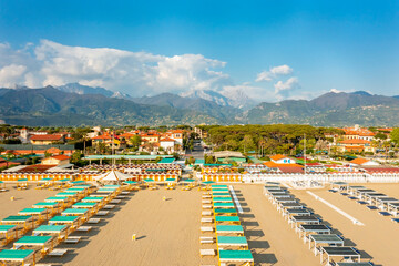 Forte dei Marmi beach view in Versilia