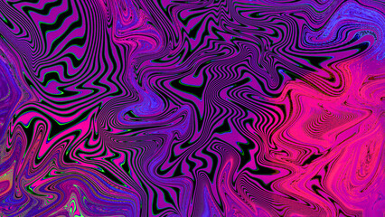 Psychedelic distorted lines digital art, trippy melted background wallpaper.