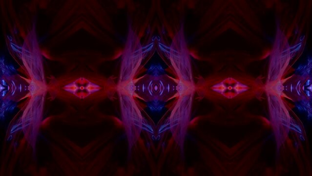 psychedelic moving images in darkness, geometric figure, dream and imagination, drug addiction