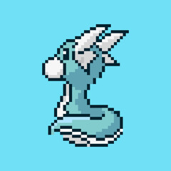 Obraz premium vector cute sea animal character pixel art