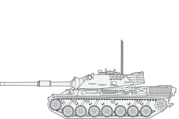 German Leopard I main battle tank . Detailed vector image of the tank