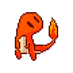 cute fire tail animal character vector