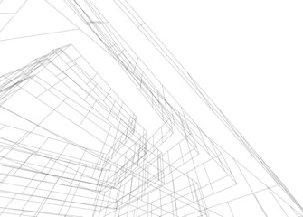 abstract architecture vector 3d illustration