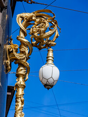 Fototapeta na wymiar St. Petersburg, Russia, May 10,2022. Beautiful street lamp