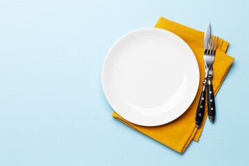 Empty plate and silverware