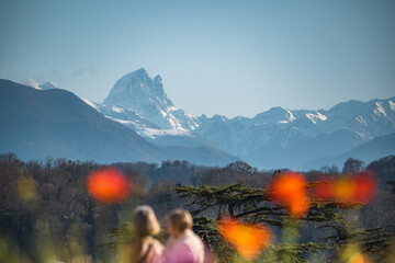 Pic du Midi d'Ossau from the Boulevard des Pyrénées in winter /Pau - France