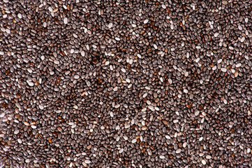 Chia seeds background photographed very closely.