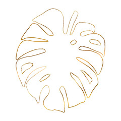 Contour golden monstera leaf