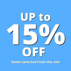 15% off UP tô online discount special offer background blue