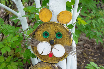 Hare, toy for children, wood craft.